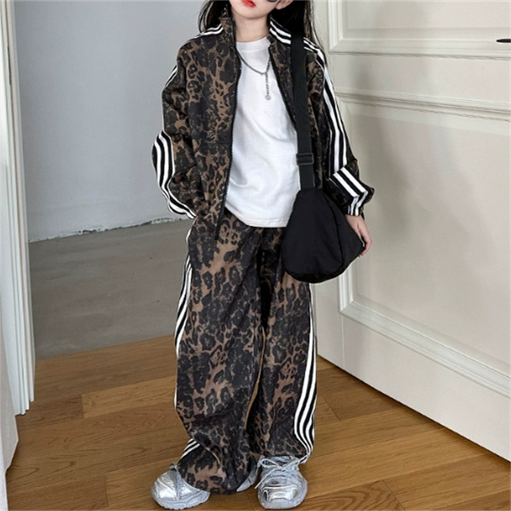 Modern Chic All-Season Trendy Autumn 2-Piece Girls' Pants Suit, Ages 4-14 | Color: As the Picture | Image 1