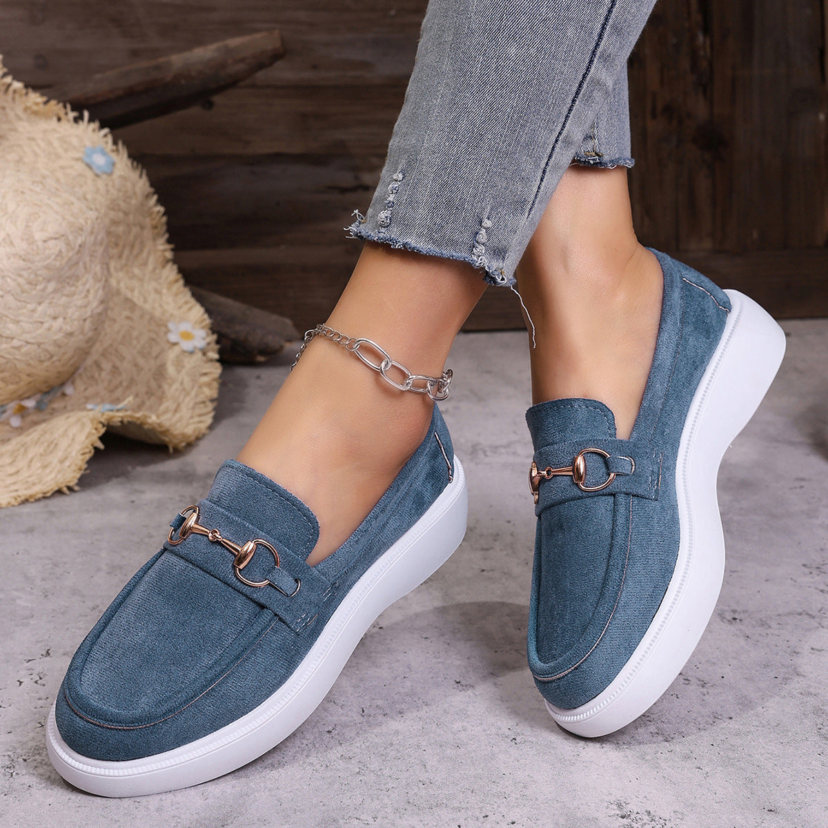 Modern Chic All-Season Cloth / Textile Women's Casual Shoes | Color: Blue | Image 3