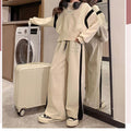 Casual Sporty Spring 2-Piece Girls' Pants Suit, Ages 4-14 | Color: Beige | Image 1