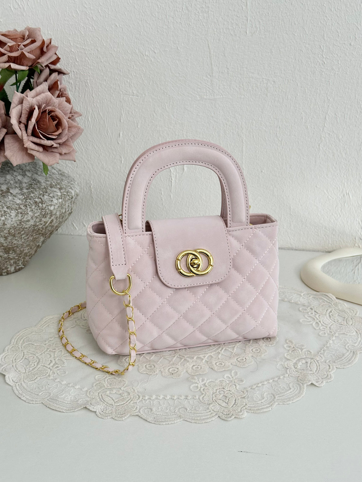 Modern Chic All-Season PU/Artificial Leather/Microfiber Leather Women's Crossbody Bags Other Bags | Color: Pink | Image 3