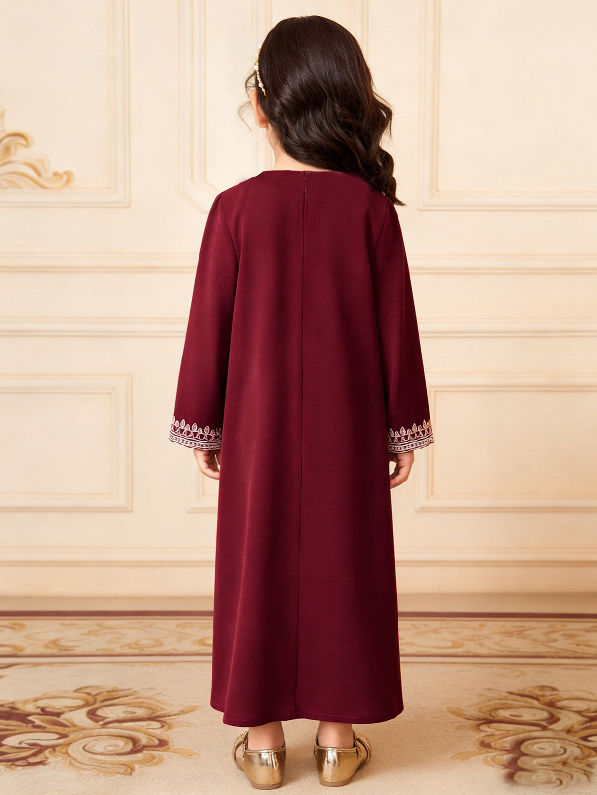 Modern Chic All-Season Elegant Spring Girls' National Costume, Ages 2-5 | Color: Red | Image 2
