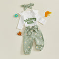 Trendy Autumn 2-Piece Baby Girls' Pants Suit, Ages 0-6 Months | Color: Light Green | Image 1