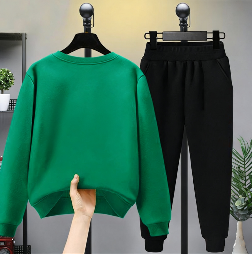 Modern Chic All-Season Minimalist Autumn 2-Piece Boys' Pants Suit, Ages 3-14 | Color: Green | Image 3