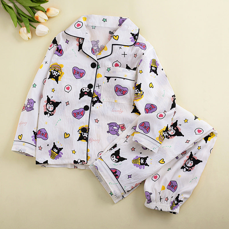 Modern Chic All-Season Minimalist Autumn 2-Piece Unisex Kids' Pajama Set, Ages 2-13 | Color: Style 2 | Image 1