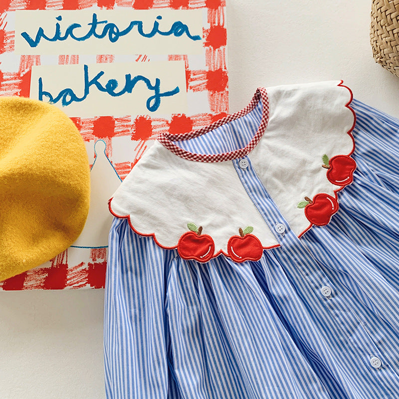 Sweet & Cute Autumn Girls' A-Line Dress, Ages 2-9 | Color: Blue | Image 2