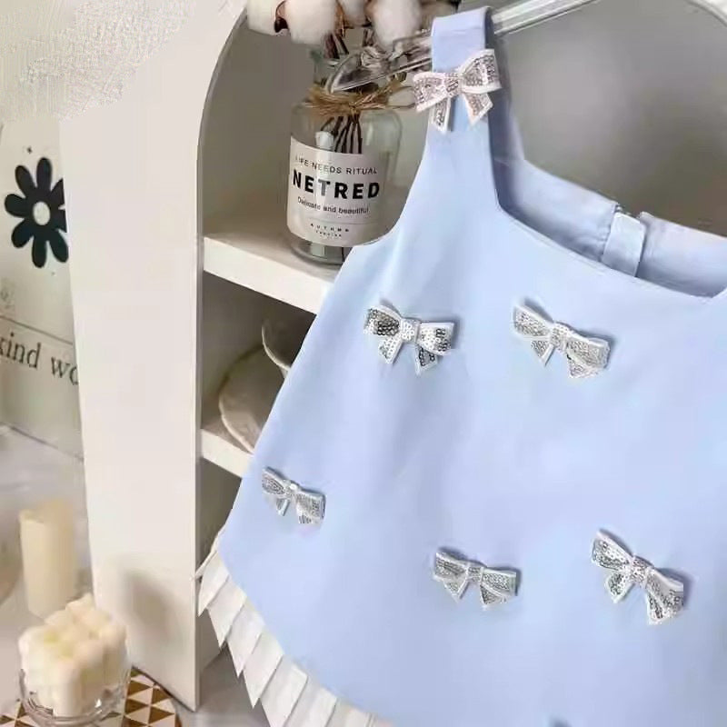Elegant Summer Girls' A-Line Dress, Ages 2-9 | Color: Blue | Image 2