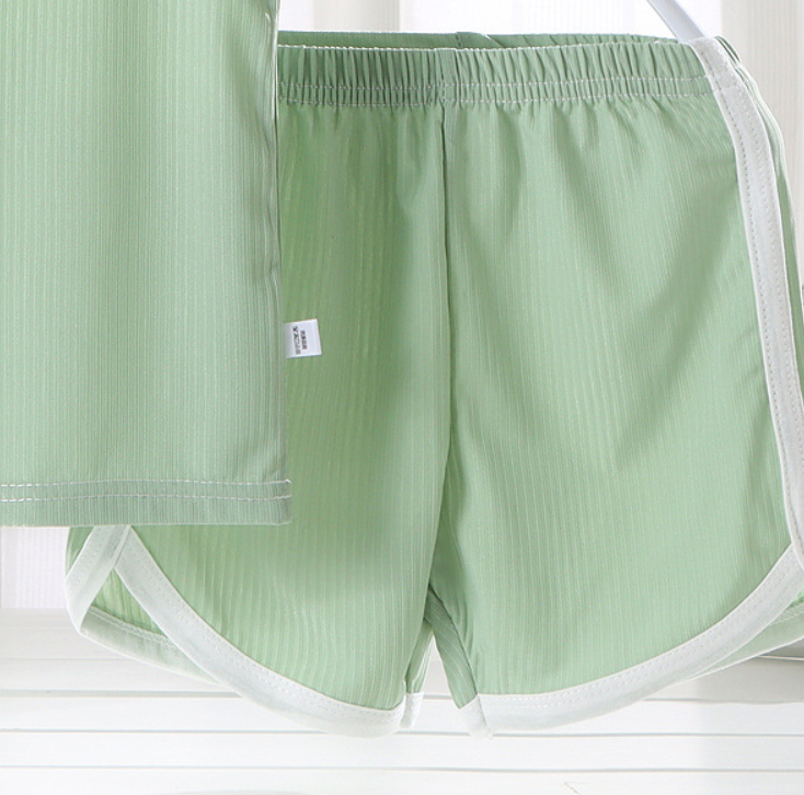 Minimalist Summer 2-Piece Boys' Pajama Set, Ages 2-7 | Color: Pea Green | Image 2
