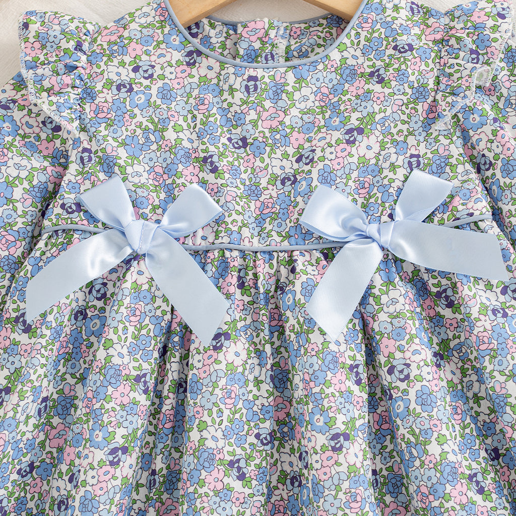 Sweet & Cute Autumn Baby Girls' Dress, Ages 1-24 Months | Color: Blue | Image 3