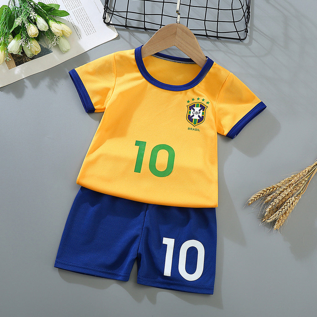 Minimalist Summer 2-Piece Boys' Pants Suit, Ages 2-9 | Color: Yellow | Image 1