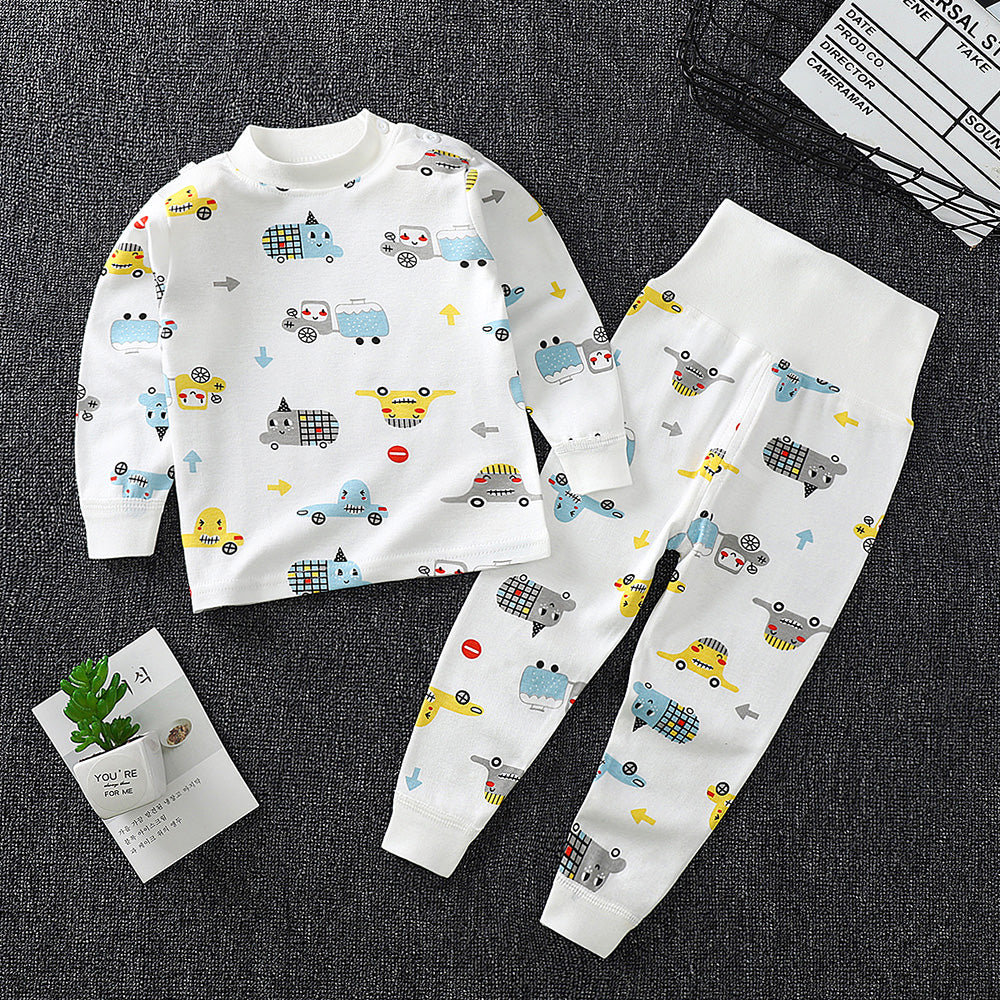 Minimalist Autumn 2-Piece Unisex Baby Pajama Set, Ages 12-24 Months | Color: White | Image 1