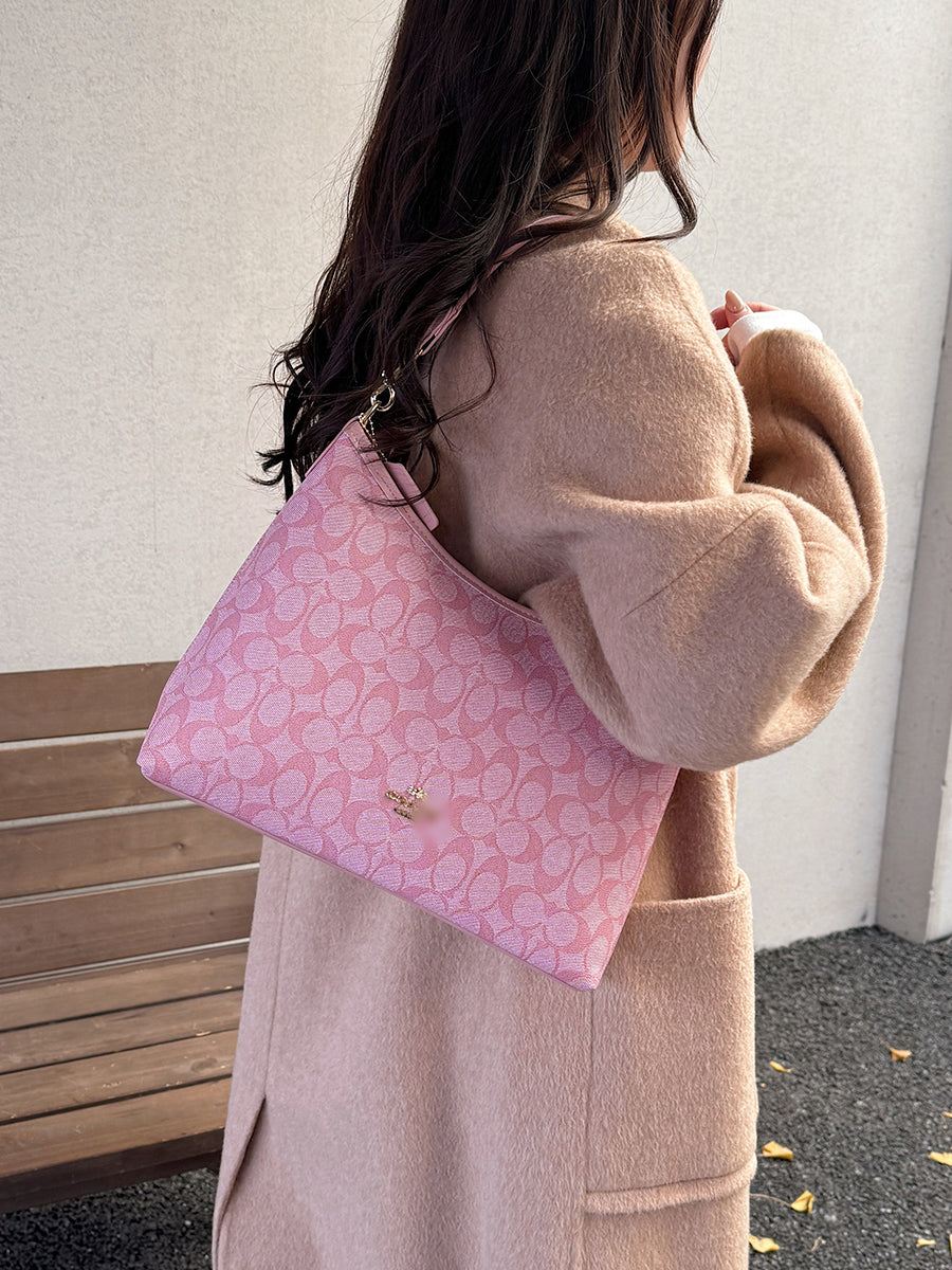 Modern Chic All-Season PU/Artificial Leather/Microfiber Leather, Cloth / Textile Women's Shoulder Bags Tote Bags | Color: Pink | Image 2
