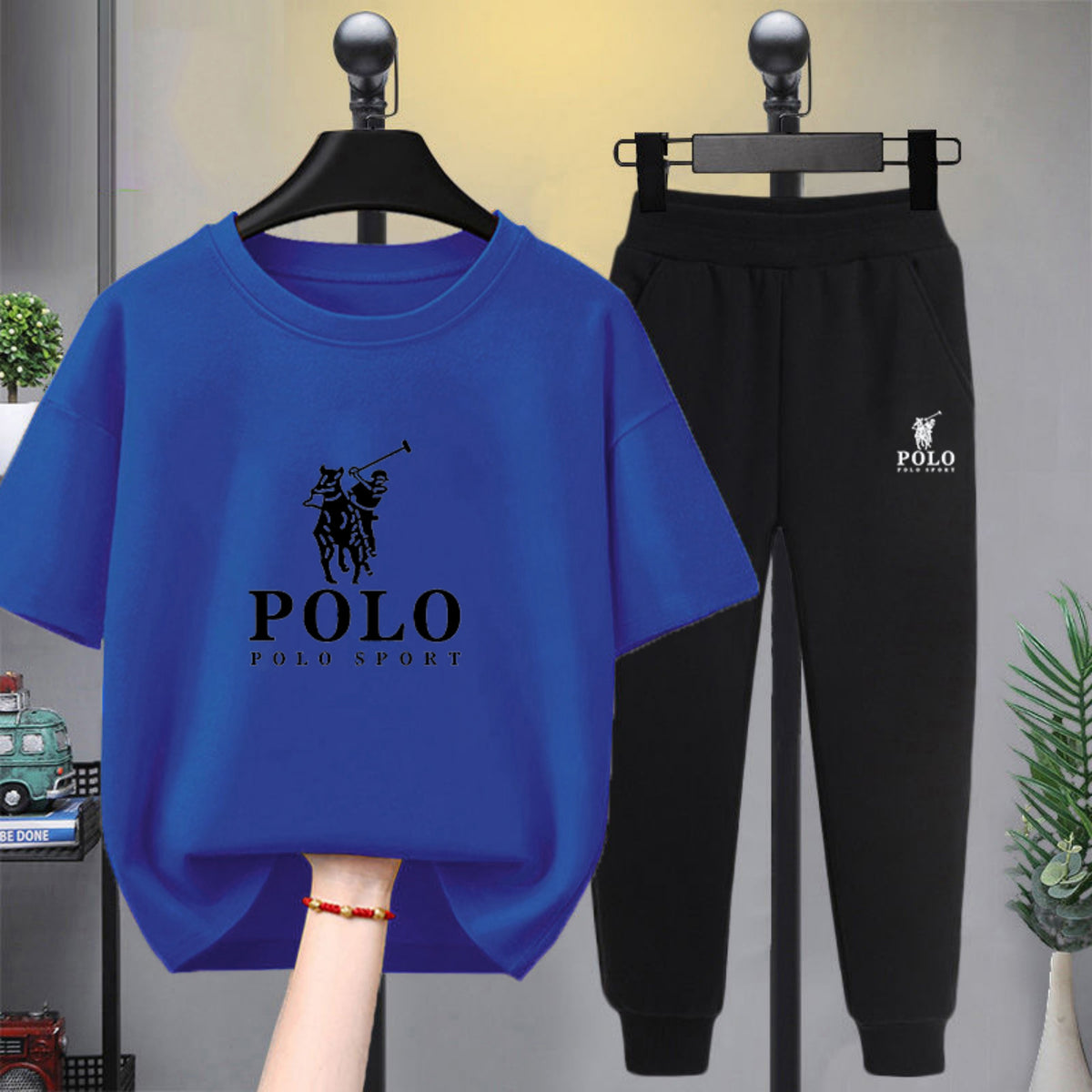 Modern Chic All-Season Minimalist Summer 2-Piece Boys' Pants Suit, Ages 4-14 | Color: Blue | Image 1