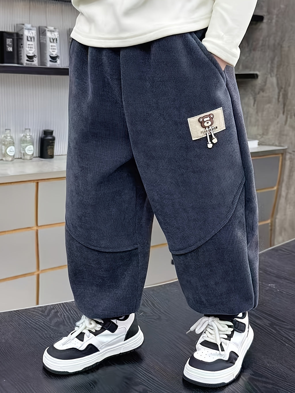 Trendy Autumn Boys' Casual Pants, Ages 2-9 | Color: Purplish Blue | Image 1