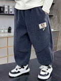 Trendy Autumn Boys' Casual Pants, Ages 2-9 | Color: Purplish Blue | Image 1
