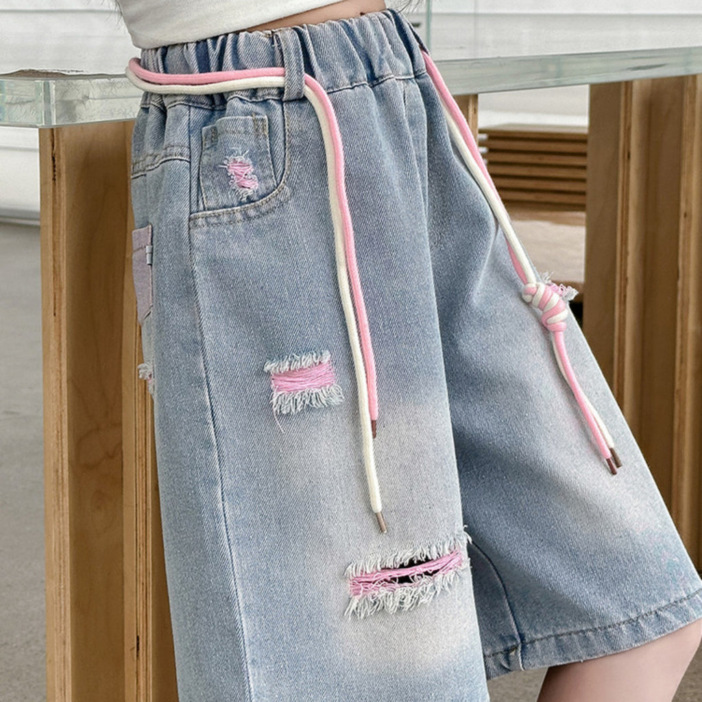 Casual Sporty Summer Girls' Shorts, Ages 4-13 | Color: As the Picture | Image 2