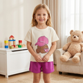Minimalist Summer 2-Piece Unisex Kids' Pants Suit, Ages 2-5 | Color: Red | Image 1