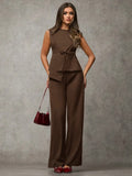 Business Casual Summer Blazer Set | Color: Deep Khaki | Image 1