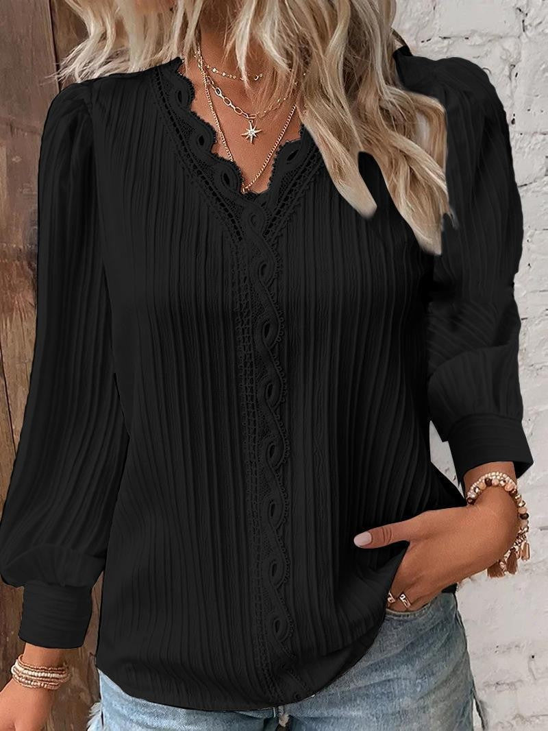 Modest All-Season Blouse | Color: Black | Image 1