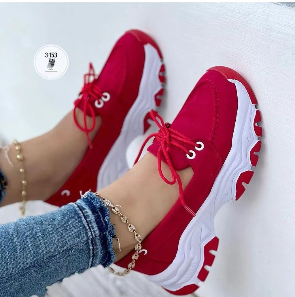 Modern Chic All-Season PU/Artificial Leather/Microfiber Leather Women's Casual Shoes | Color: Red | Image 1