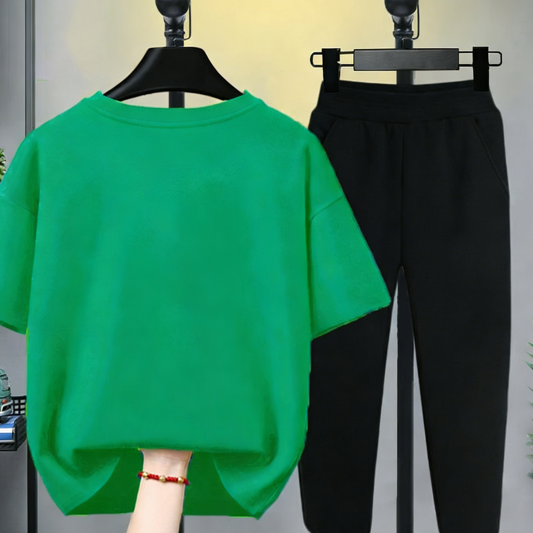 Modern Chic All-Season Minimalist Summer 2-Piece Boys' Pants Suit, Ages 3-14 | Color: Green | Image 3