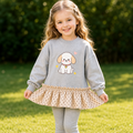 All-Season Sweet & Cute Autumn Girls' Hoodie Dress, Ages 2-9 | Color: Grey | Image 1