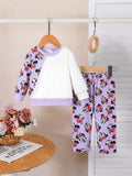 Modern Chic All-Season Casual Sporty Autumn 2-Piece Baby Girls' Pants Suit, Ages 0-24 Months | Color: Light Purple | Image 1