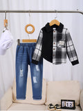 Minimalist Autumn 2-Piece Boys' Pants Suit, Ages 2-7 | Color: Black | Image 1