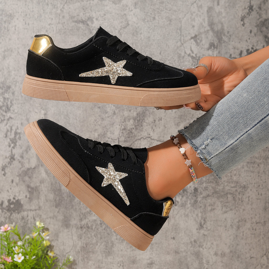 Modern Chic All-Season PU/Artificial Leather/Microfiber Leather Women's Skate Shoes | Color: Black | Image 1