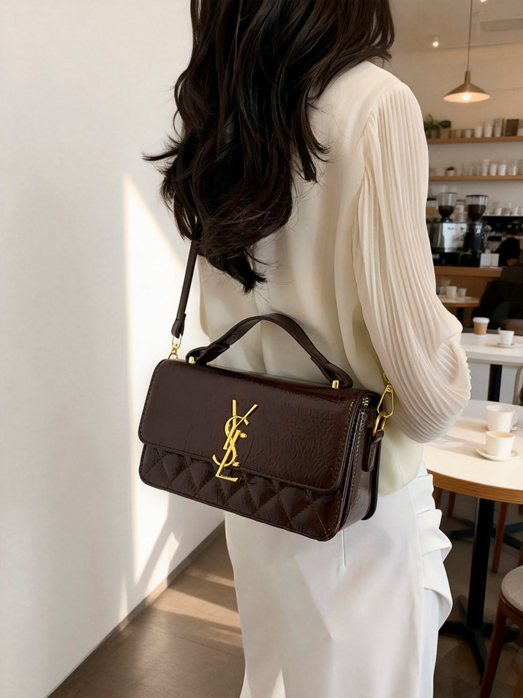 Modern Chic All-Season PU/Artificial Leather/Microfiber Leather Women's Crossbody Bags Box Bags | Color: Coffee | Image 1