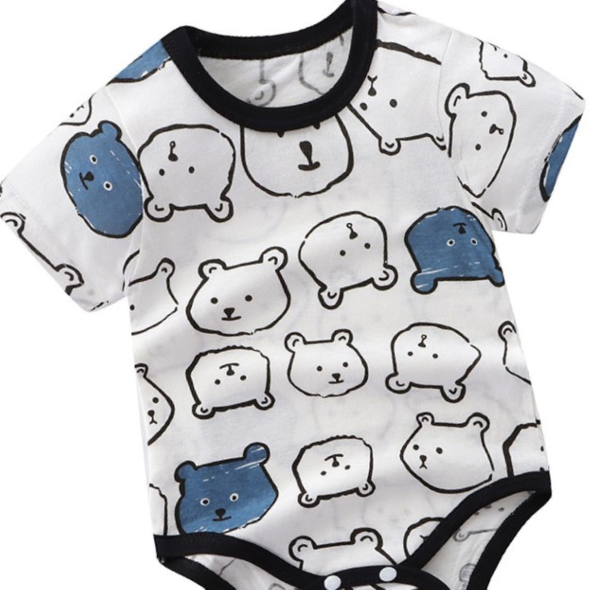 Minimalist Summer Unisex Baby Bodysuit, Ages 1-24 Months | Color: Blue&Black | Image 3