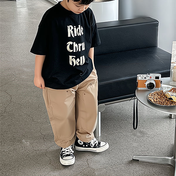 Minimalist Summer Boys' T-Shirt, Ages 3-14 | Color: Black | Image 2