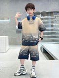 Casual Sporty Summer 2-Piece Boys' Pants Suit, Ages 6-14 | Color: Khaki | Image 1