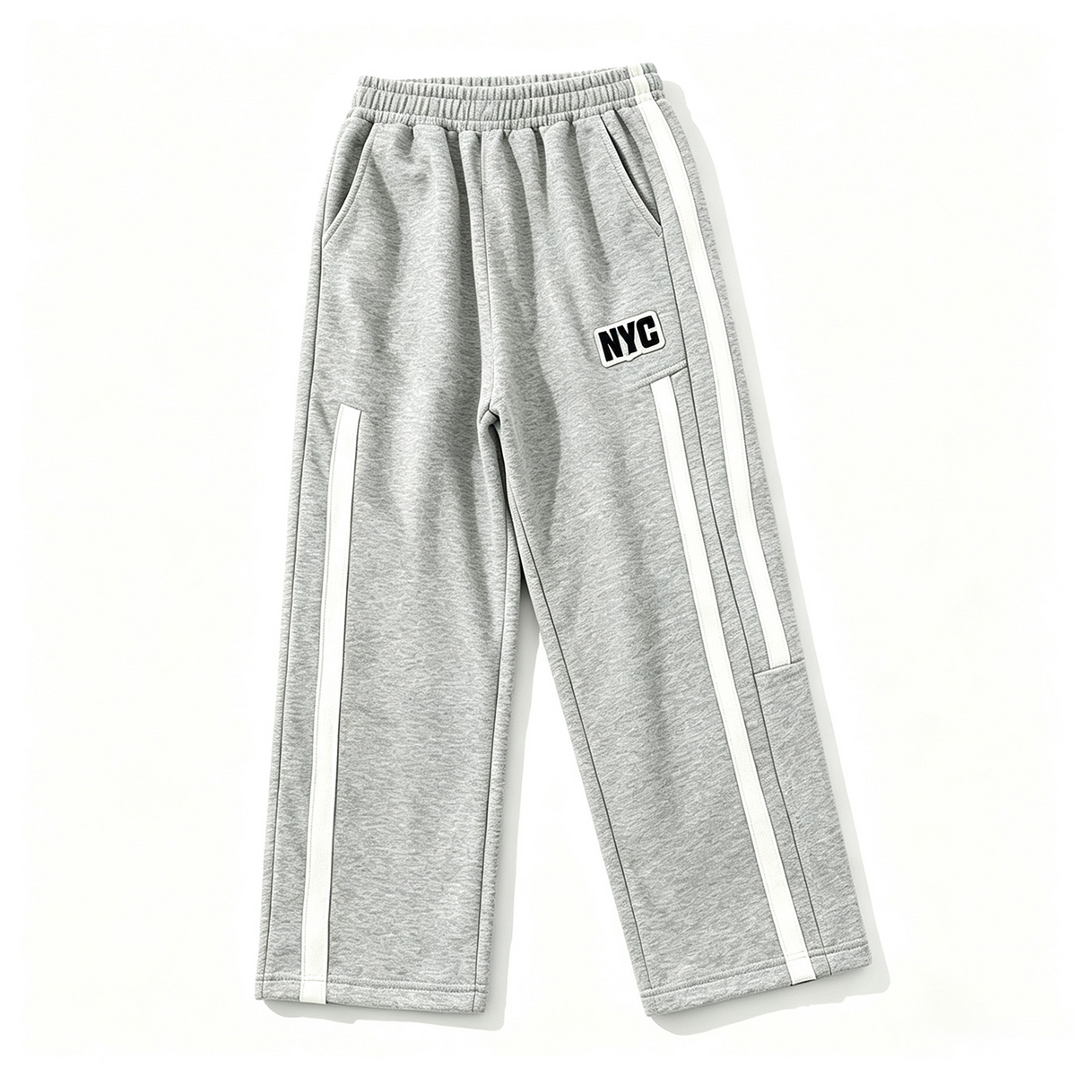 Casual Sporty Autumn Unisex Kids' Loose Pants, Ages 4-14 | Color: Light Grey | Image 2
