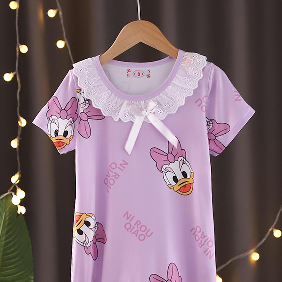 All-Season Sweet & Cute Summer Girls' Sleep Dress, Ages 2-11 | Color: Style 1 | Image 3