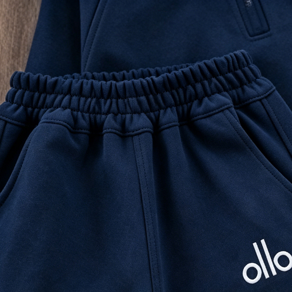 Modern Chic All-Season Casual Sporty Autumn 2-Piece Boys' Pants Suit, Ages 4-14 | Color: Navy | Image 2
