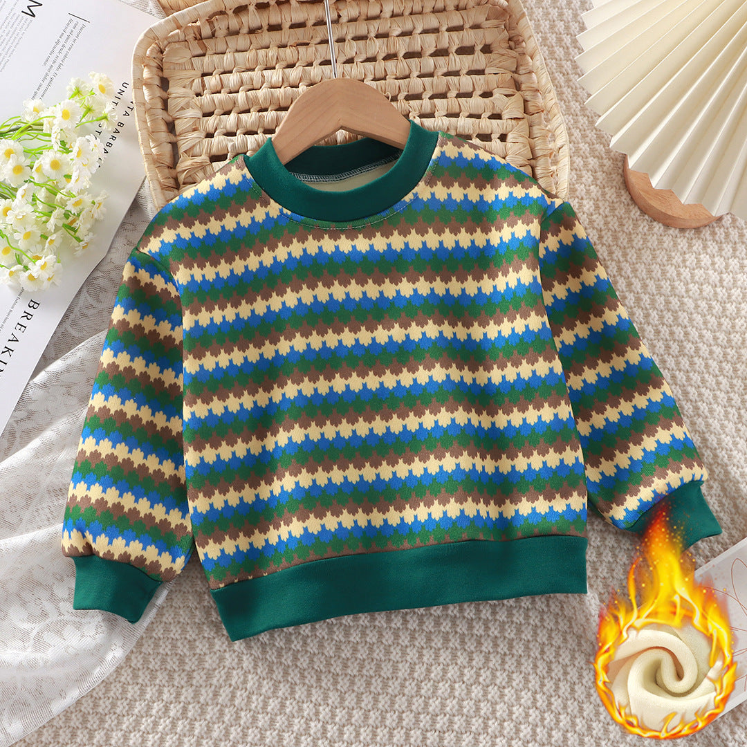 Casual Sporty Winter Boys' Sweatshirt, Ages 2-9 | Color: Green | Image 1