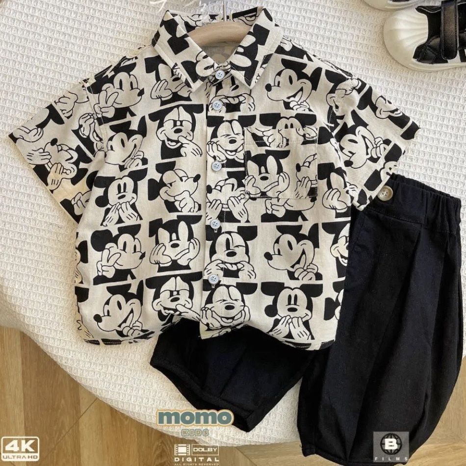Modern Chic All-Season Casual Sporty Summer Boys' Shirt, Ages 2-11 | Color: As the Picture | Image 2