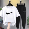 Modern Chic All-Season Minimalist Summer 2-Piece Boys' Pants Suit, Ages 3-14 | Color: White | Image 1