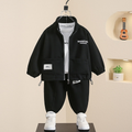 Casual Sporty Autumn 2-Piece Boys' Pants Suit, Ages 2-9 | Color: Black | Image 1