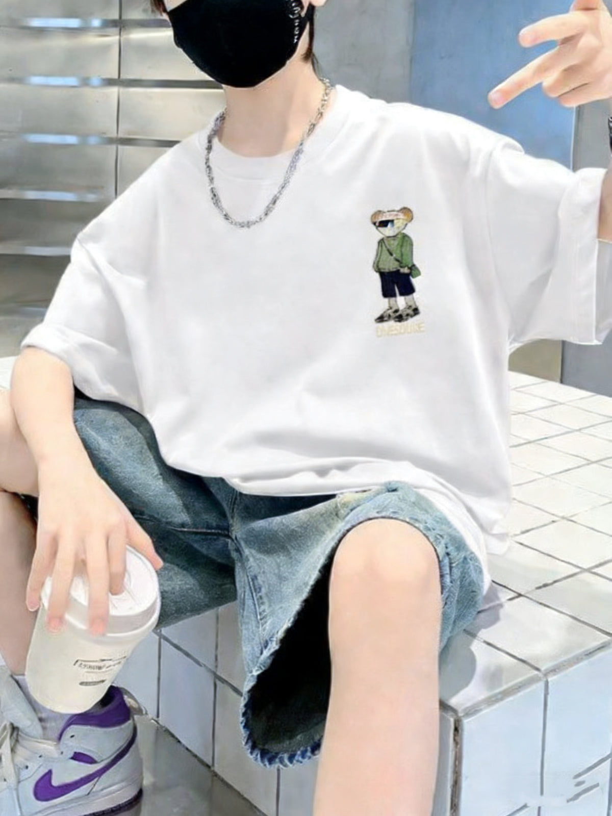 Minimalist Summer Boys' T-Shirt, Ages 3-14 | Color: White | Image 2