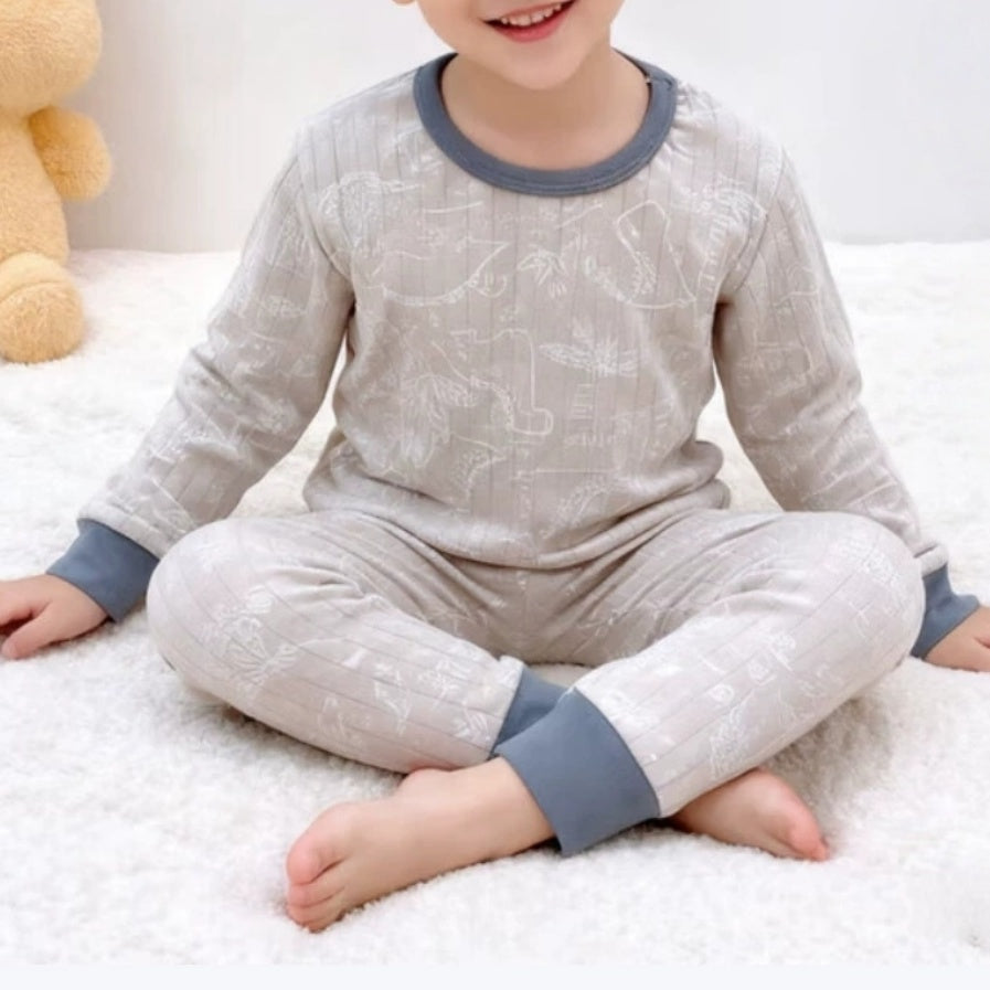 Casual Sporty Spring 2-Piece Unisex Kids' Pajama Set, Ages 2-9 | Color: Style 5 | Image 1