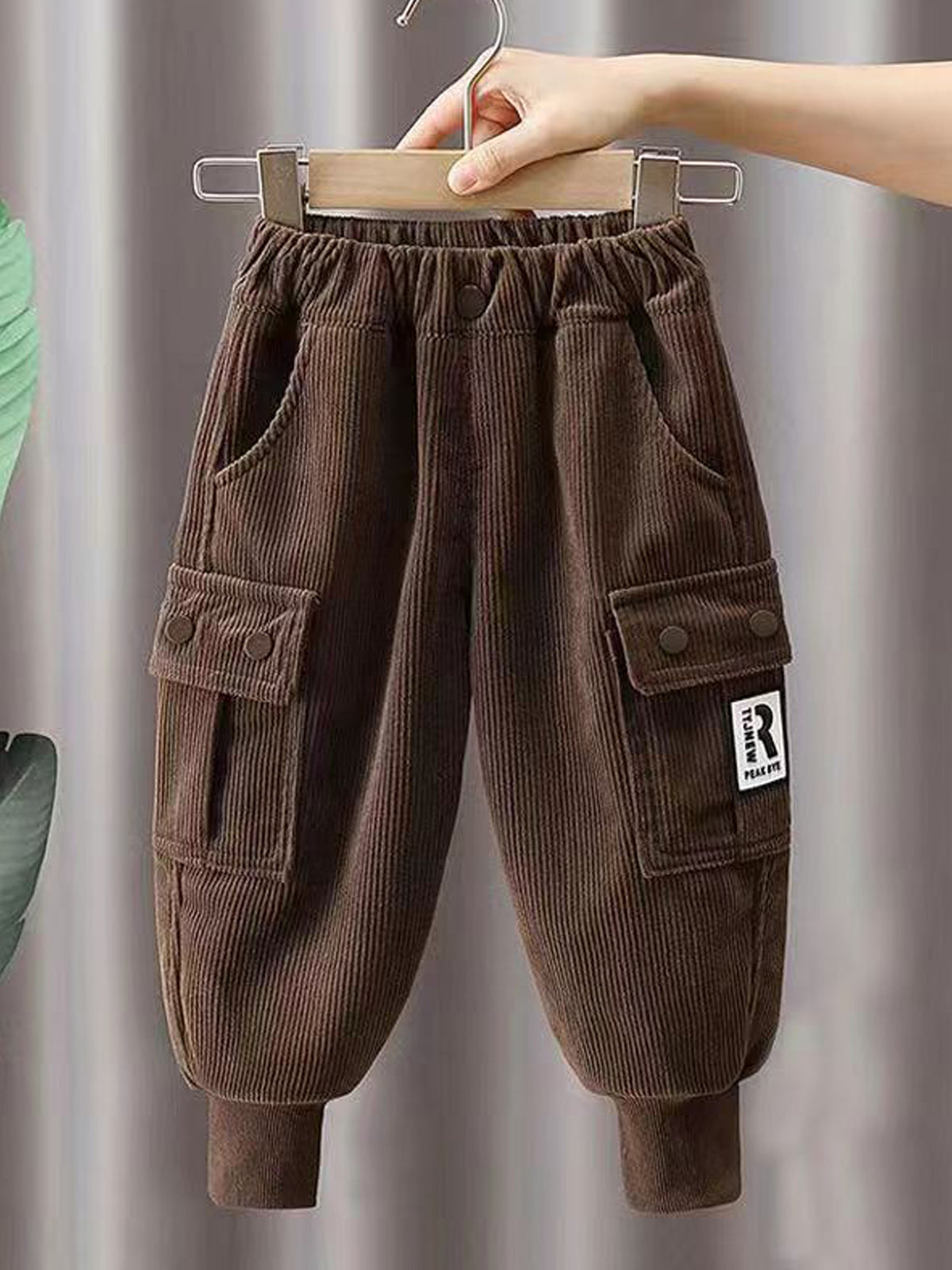 Minimalist Winter Boys' Casual Pants, Ages 2-7 | Color: Coffee | Image 1