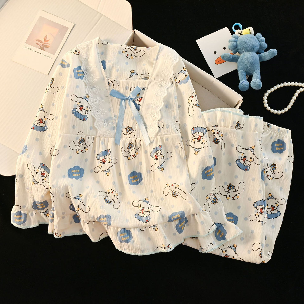 All-Season Sweet & Cute Autumn 2-Piece Girls' Pajama Set, Ages 3-14 | Color: Style 2 | Image 1