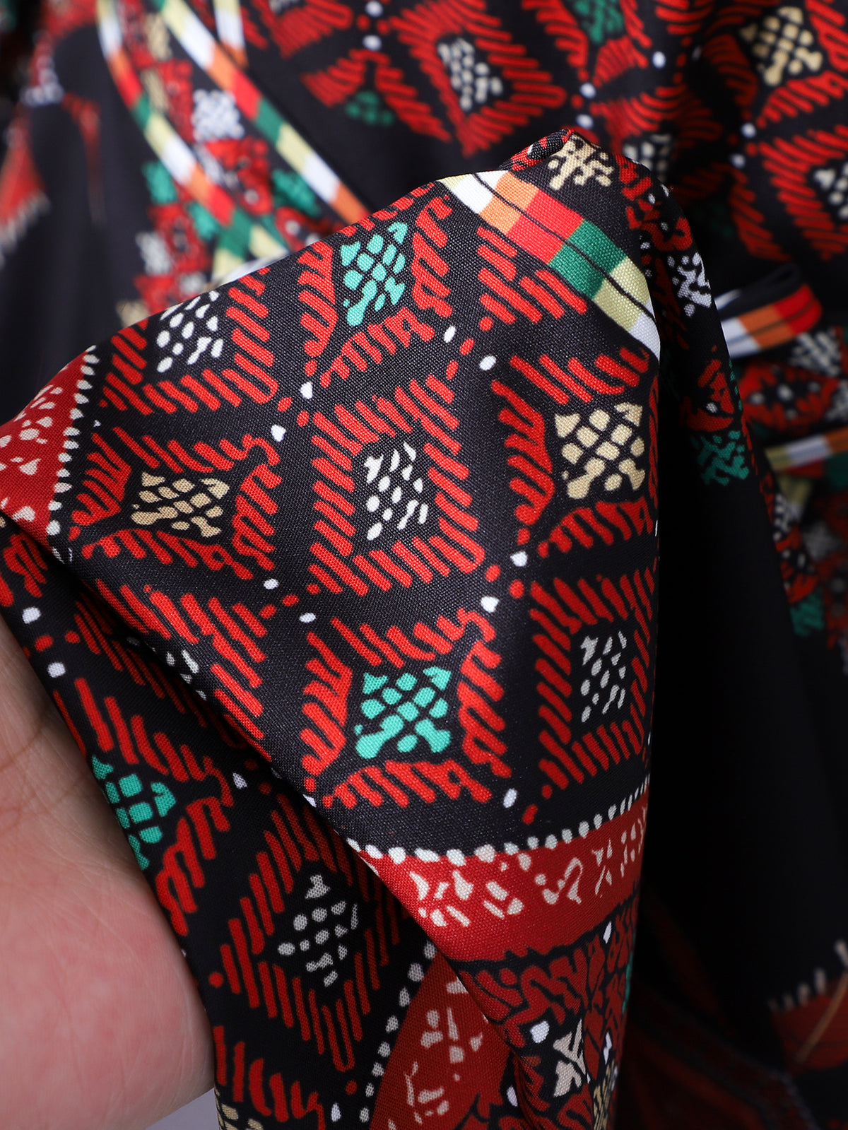 Minimalist Spring Girls' National Costume, Ages 4-13 | Color: Black&Red | Image 3