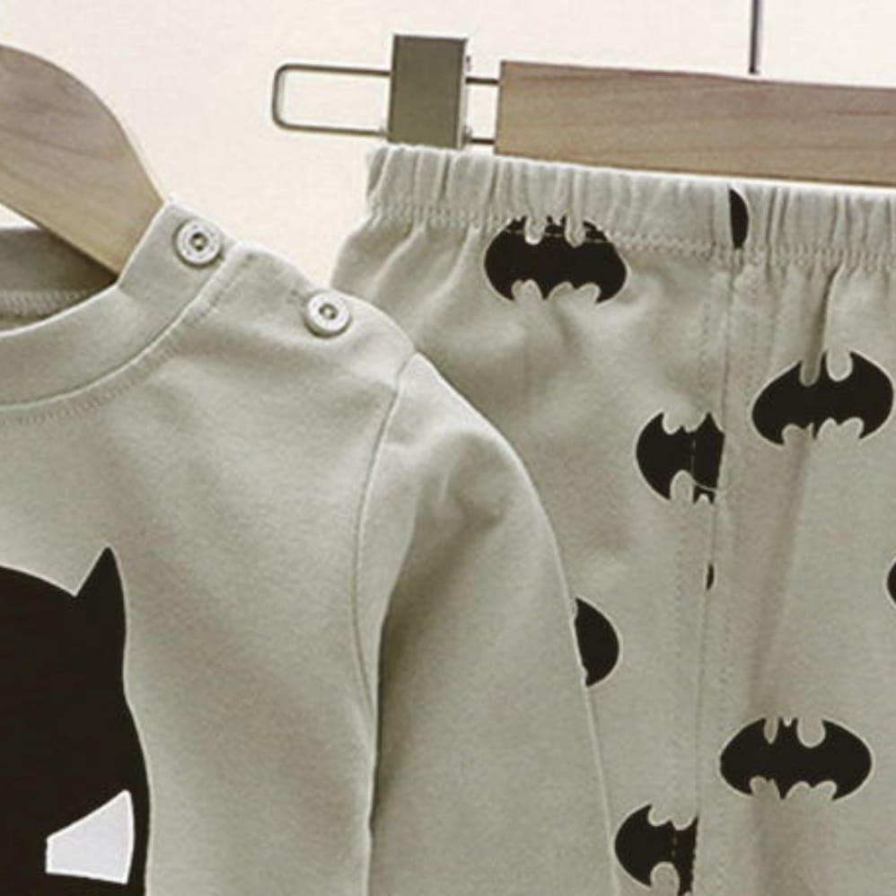Minimalist Autumn 2 Pcs 2-9years Boys Pajama Sets | Color: Grey | Image 2
