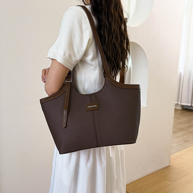 Modern Chic All-Season PU/Artificial Leather/Microfiber Leather Women's Shoulder Bags Tote Bags | Color: Brown | Image 1