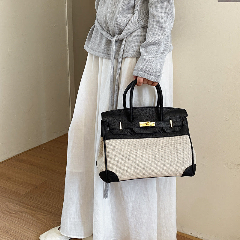 Quiet Luxury All-Season Cloth / Textile Women's Handbags Tote Bags | Color: Black | Image 1