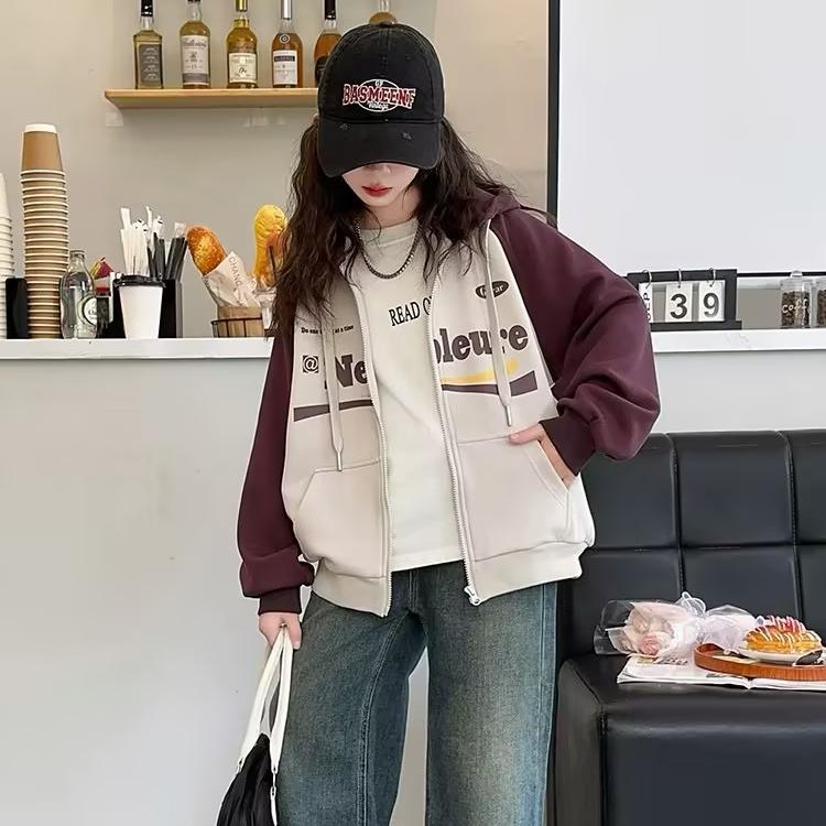 Casual Sporty Spring Girls' Baseball Jacket, Ages 4-14 | Color: Purple | Image 1