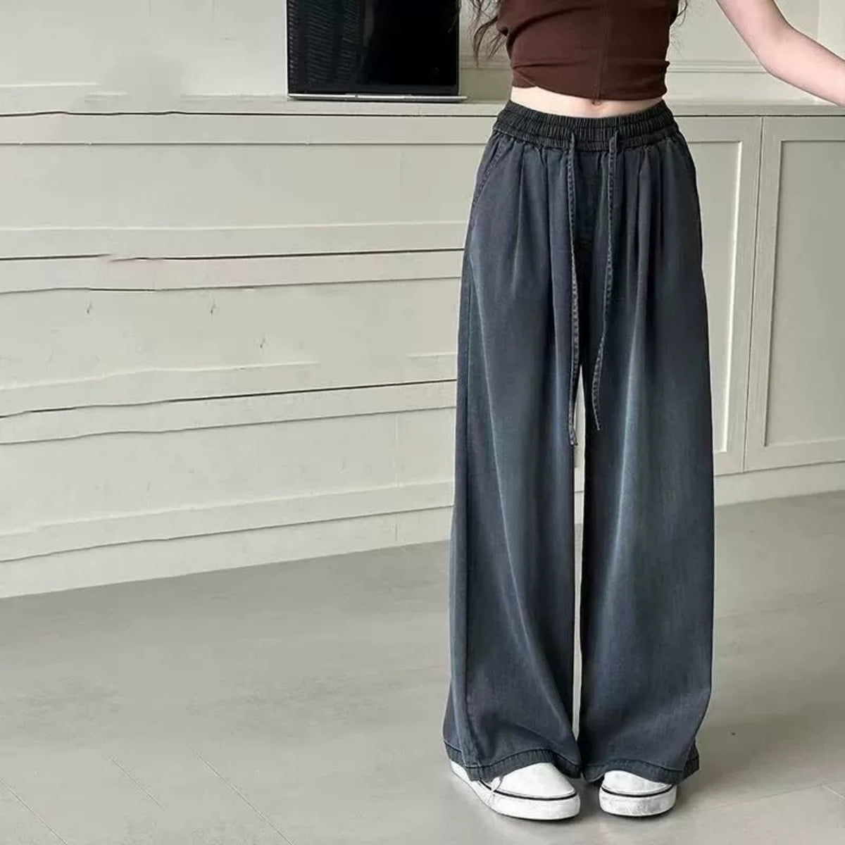 Modern Chic All-Season Casual Sporty Spring Girls' Jeans, Ages 4-13 | Color: Black | Image 1