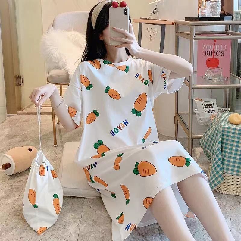 Sweet & Cute Summer Women 's Short  Sleeve Sleep Dress | Color: Style 5 | Image 1